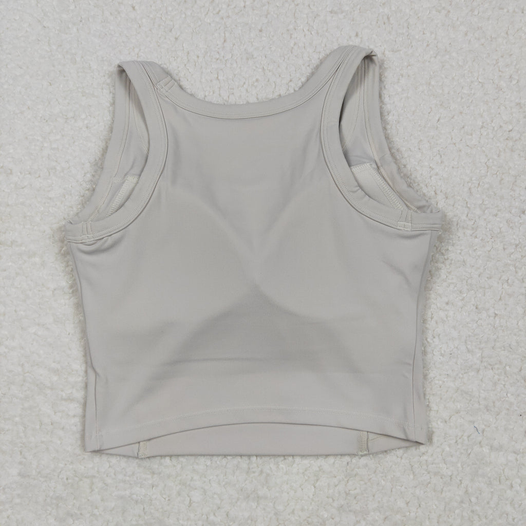 GT1055 USA Warehouse solid racerback sports bra chest padded top womens activewear