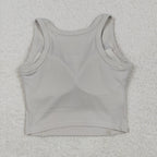 GT1055 USA Warehouse solid racerback sports bra chest padded top womens activewear