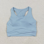 GT1055 USA Warehouse solid racerback sports bra chest padded top womens activewear