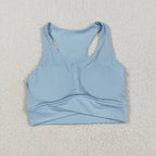 GT1055 USA Warehouse solid racerback sports bra chest padded top womens activewear