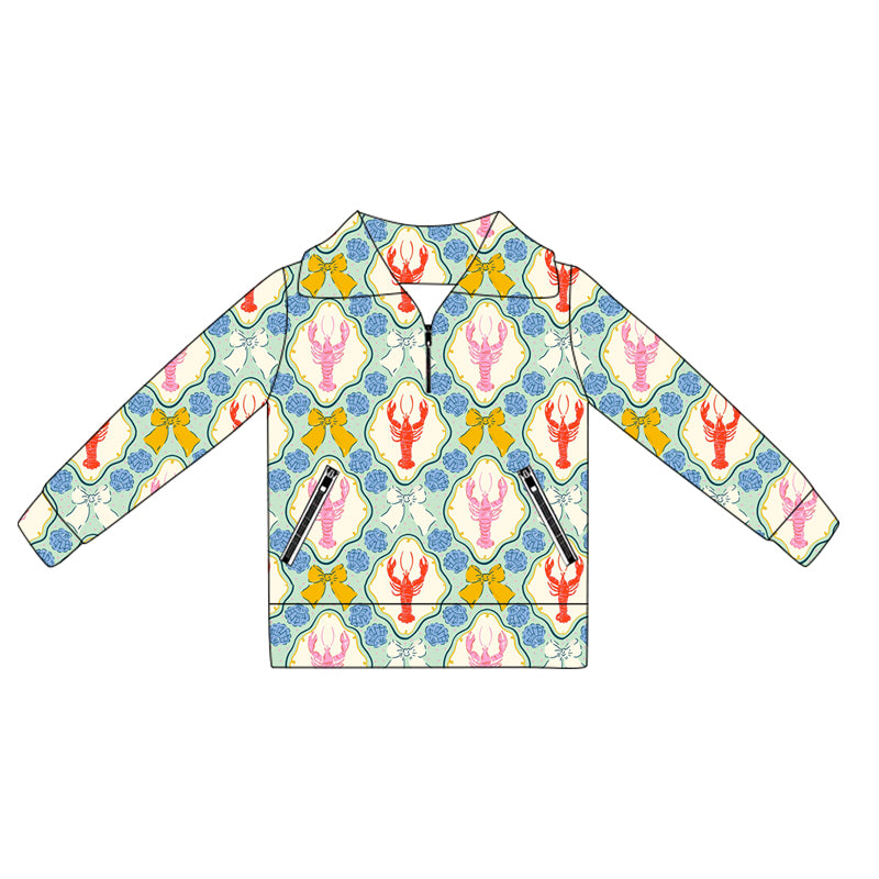 pre order baby girl long sleeve zipper pullover