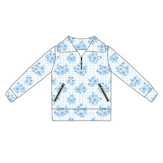 pre order baby girl long sleeve zipper pullover