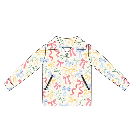 pre order baby girl long sleeve zipper pullover