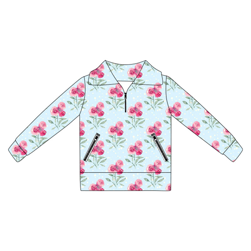 pre order baby girl long sleeve zipper pullover