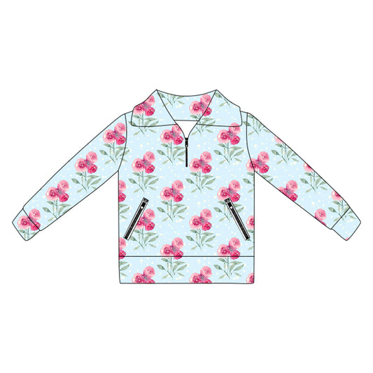 pre order baby girl long sleeve zipper pullover