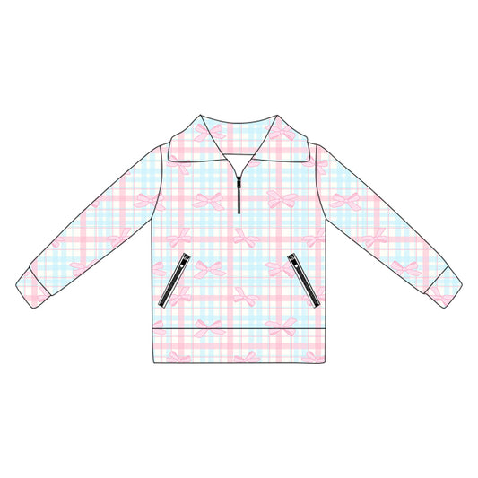 pre order baby girl long sleeve zipper pullover