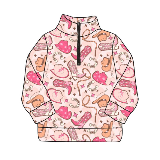 pre order kids cowgirl zipper pullover