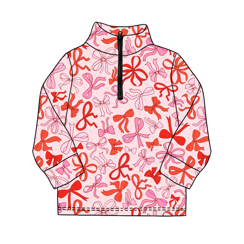 pre order kids bow coquette zipper pullover