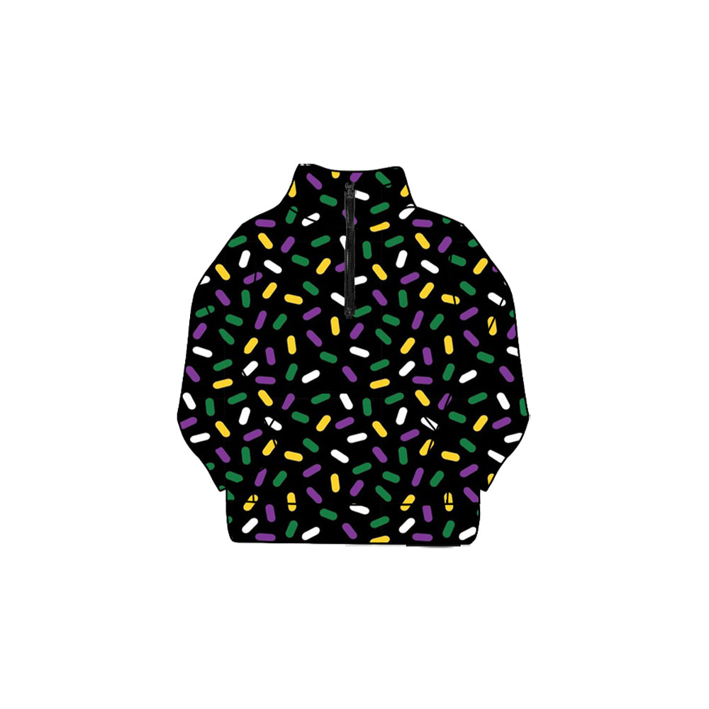 pre order mardi gras girl zipper pullover