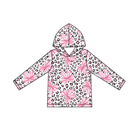 Pre order pink bow long sleeve baby girl hoodie