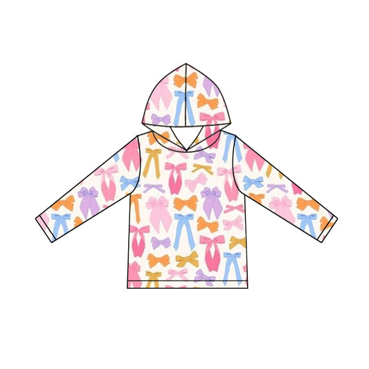 Pre order colorful bow long sleeve baby girl hoodie