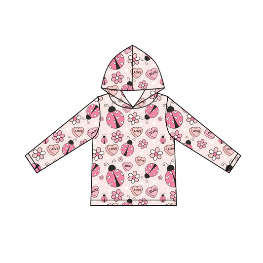 Pre order valentine's day ladybug long sleeve baby girl hoodie