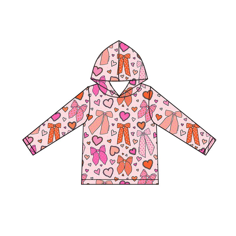 Pre order valentine's day xoxo bow long sleeve baby girl hoodie