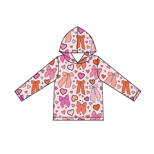 Pre order valentine's day xoxo bow long sleeve baby girl hoodie