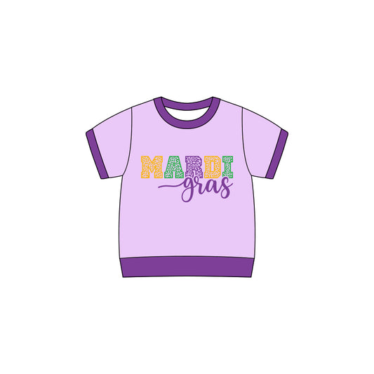 pre order mardi gras baby girl purple tee