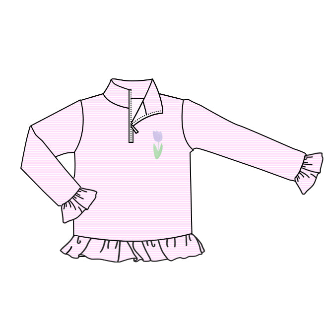 pre order stripes zip pullover