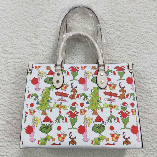 white grinchey girls Christmas tote bag (not do restock)