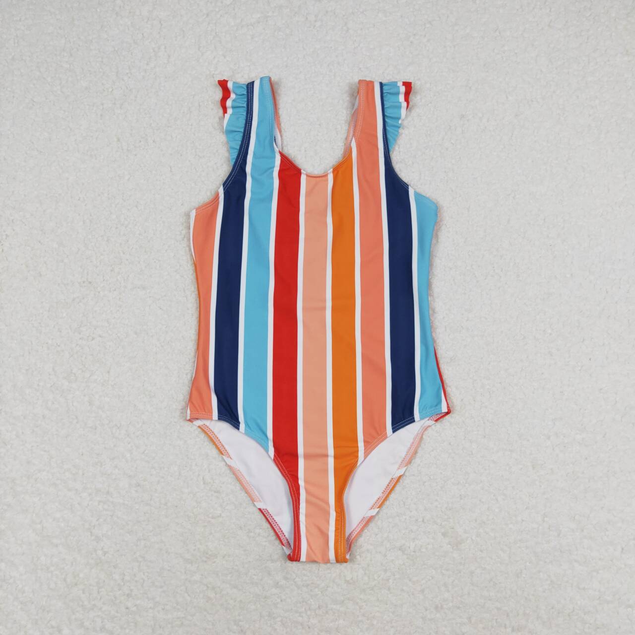 colorful striped one piece swimsuit