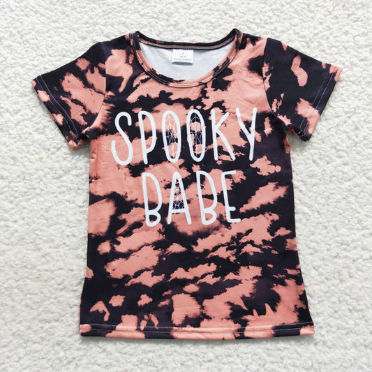 Spooky babe bleached tee girls t-shirt