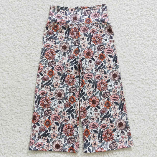 fall floral bell bottom girl pants trousers