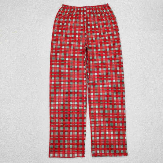 woman sleepwear green red plaid adult christmas straight pants