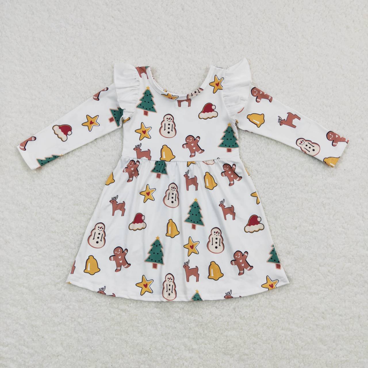 white long sleeve christmas decoration dress