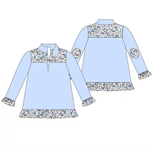 TAT 6-7weeks MOQ 3 long sleeve floral zip pullover