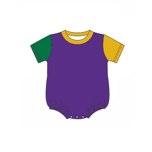 MOQ 8 TAT 6-8 weeks mardi gras baby boy romper