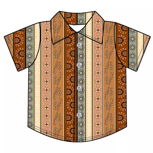 TAT 6-8 weeks MOQ 5 western boy button down t-shirt summer clothing