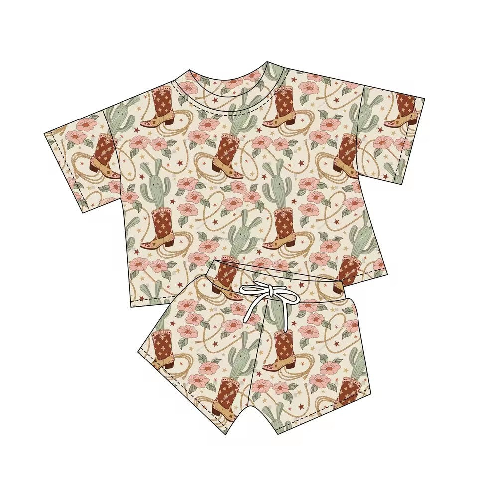 TAT 6-7 weeks MOQ 5 cowgirl shorts set