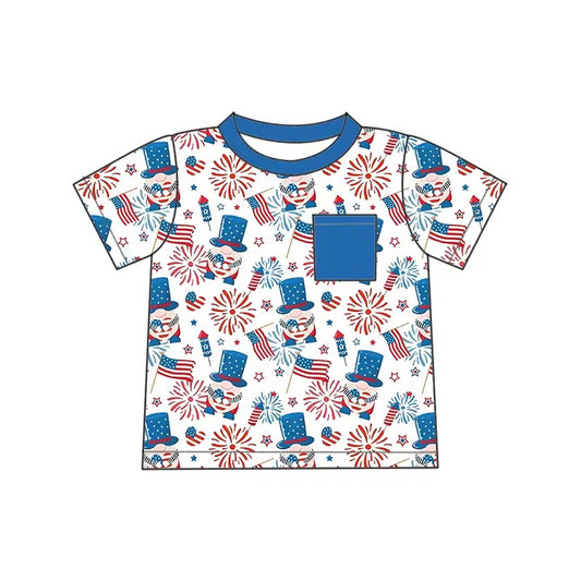 TAT 6-8 weeks MOQ 5 western 4th of july boy  t-shirt