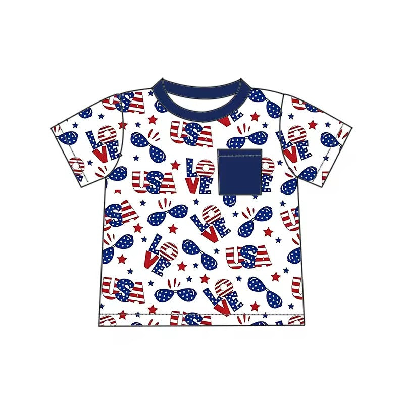 TAT 6-8 weeks MOQ 5 western boy 4th of july t-shirt