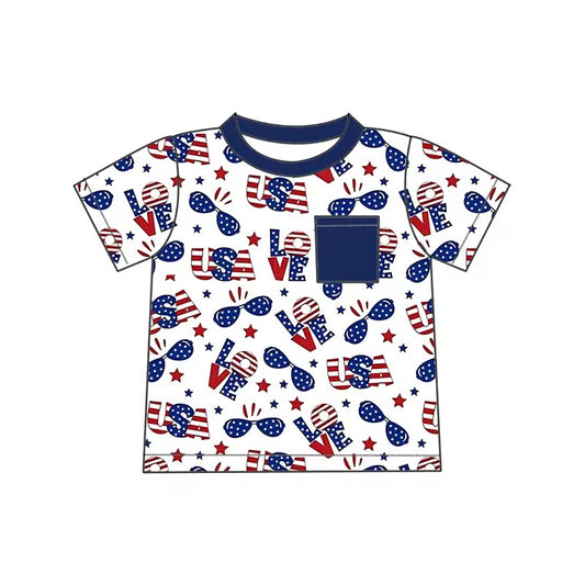 TAT 6-8 weeks MOQ 5 western boy 4th of july t-shirt