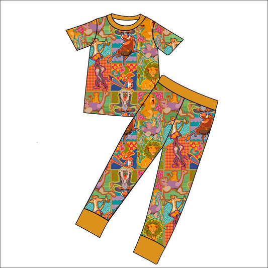 TAT 5-6 weeks MOQ 3 short sleeve zoo animal pajama set