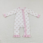 pink santa baby girl christmas zip sleeper