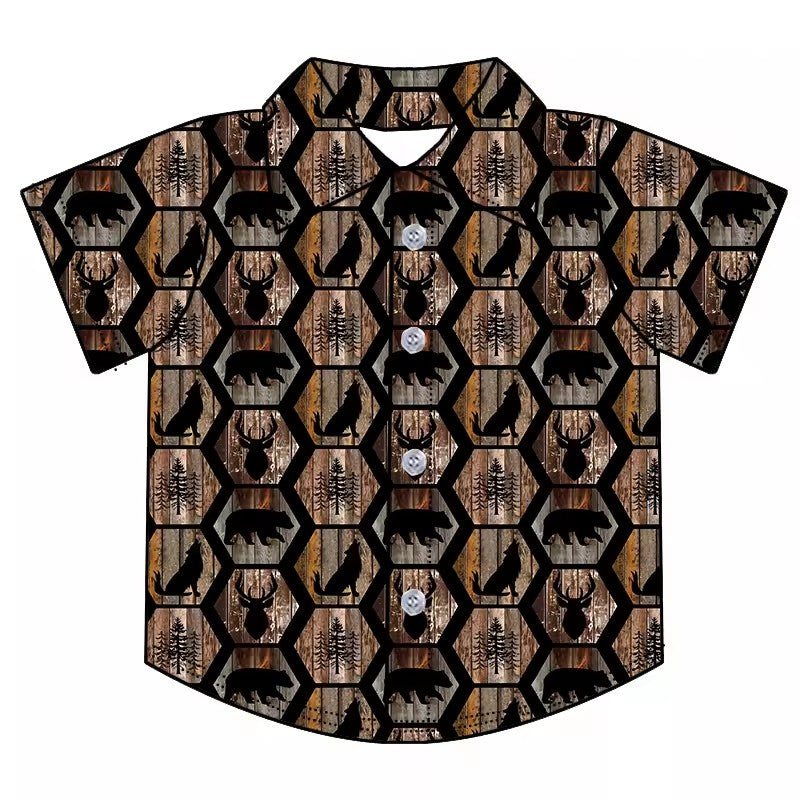 TAT 6-8 weeks MOQ 5 western boy button down t-shirt summer clothing