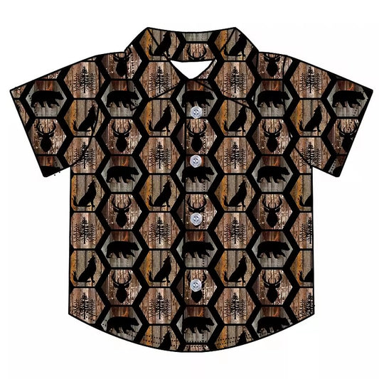 TAT 6-8 weeks MOQ 5 western boy button down t-shirt summer clothing