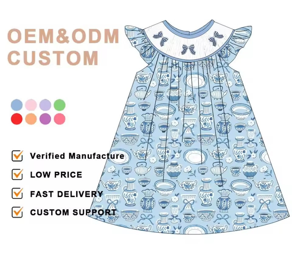 MOQ 8 TAT 6-8 weeks tea dress girl dresses