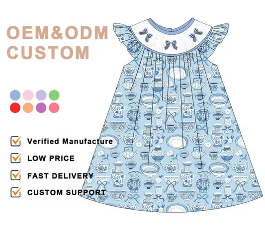 MOQ 8 TAT 6-8 weeks tea dress girl dresses