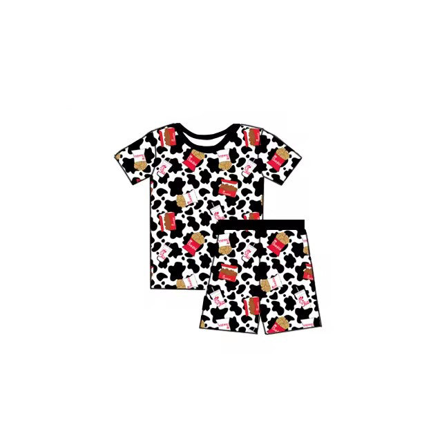 TAT 6-7 weeks MOQ 5 milk cow shorts set