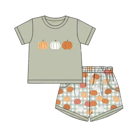 TAT 6-7 weeks MOQ 3 pumpkin shorts set boy