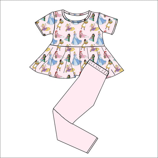 TAT 5-6 weeks MOQ 3 princess peplum legging set