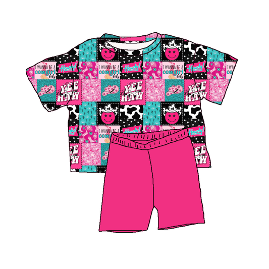 TAT 6-7 weeks MOQ 5 Yeehaw Cowgirl Short Set