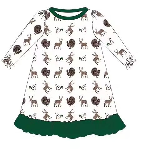 TAT 5-6 weeks MOQ 3 duck deer turkey girls nightgown