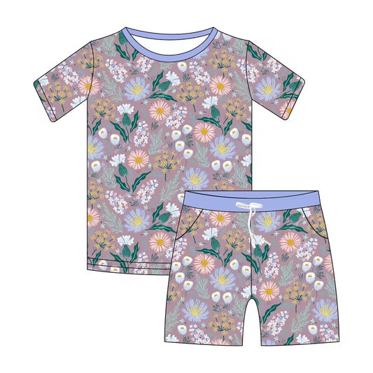 TAT 6-7 weeks MOQ 5 flower shorts set