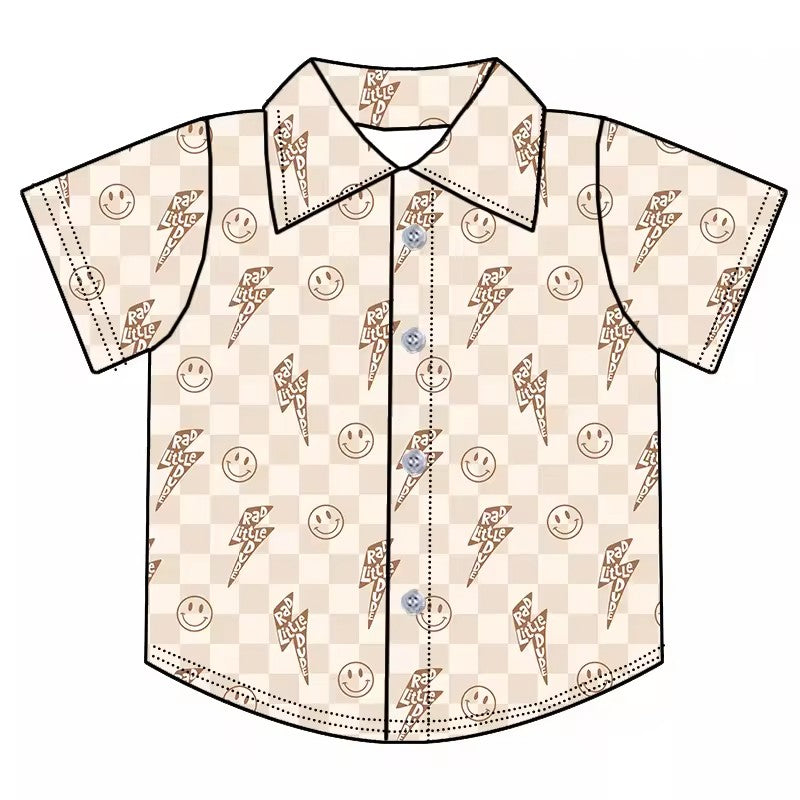 TAT 6-8 weeks MOQ 5 western boy button down t-shirt summer clothing