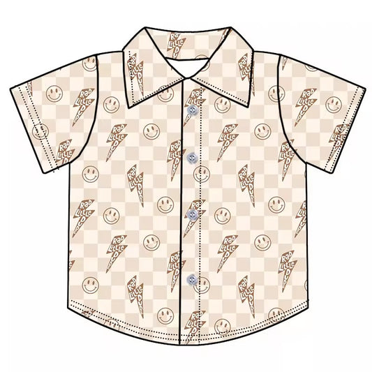 TAT 6-8 weeks MOQ 5 western boy button down t-shirt summer clothing