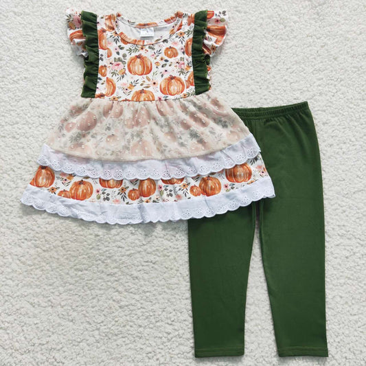 pumpkin legging set girl fall boutique clothing