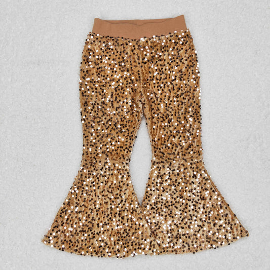 gold sequins bottom girl pants trousers