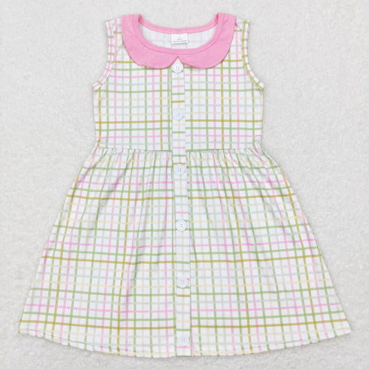 sleeveless colorful gingham dress